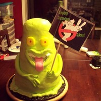 Slimer A slimer cake for my big boys 7th birthday.
