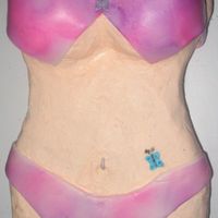 Bikini Cake Chocolate CakeBikini- buttercream with fondant bikini, tattoo, and ring