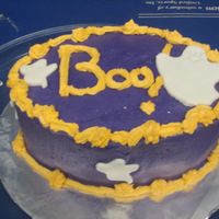 Boo Cake Yellow with PB Chocolate FillingButtercream with fondant ghost