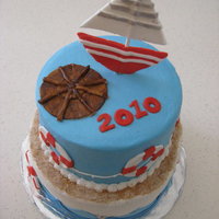 Nautical I forgot to take pics and this is the one my friend sent me. Top tier was pink lemonade and bottom was orange soda cake. Both filled with...