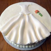 Wedding Dress Wedding dress with cap sleeves for a bridal shower. Dress is fondant with pearl luster dust. Thanks for looking!