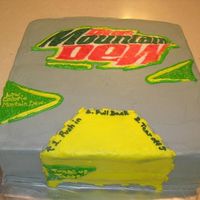Diet Mountain Dew Cake My husband is a diet mountain dew addict. He requested this for his birthday cake. Frozen Buttercream Transfer and BC icing
