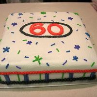 60Th Birthday All buttercream. Colors taken from a napkin to match the decorations for the party.