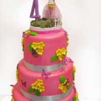 Girlie Birthday Cake Cake is covered with MMF, Butterflies are edible images, and the figure is made out of a wooden ball and a clothespin : )Thanks for peeking...