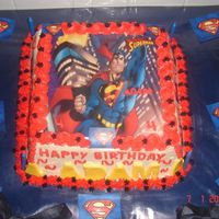 Simple Superman Cake belgian chocolate cakeedible image of supemanfor a 4 years old boy who's dream was a superman cake!