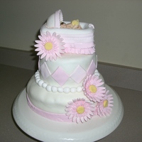 Baptism Cake I made this cake for my daughters baptism. One of my first stacked cakes!