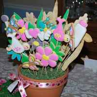 Baby Shower Cookie Flower Pot Baby twins cookie flower pot!