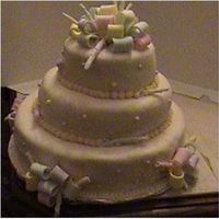 Cake With Bow 3 tier Fondant coverd with a Fondant Bow