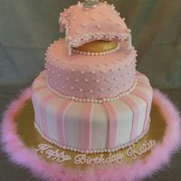 Glass Slipper This is a cake I made for my granddaughters 3rd birthday. It was inspired by a cakesbysam cake. Her birthday party had a Cinderella theme...