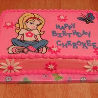 Polly Pocket 1/4 Sheet Marble with BC, fbct, and fondant flowers. Very pink cake she loved it. Thanks for looking