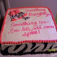 Zebra Shower Cake I made sleepwear out of fondant and stripes out of fondant also.