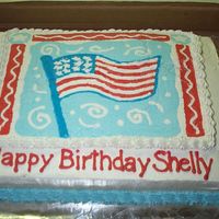 Fourth Of July Birthday Cake My first FBCT cake! The transfer cracked when I put it on the cake, but with some support from my DH and a dry paintbrush, I was able to...