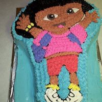 Wilton Dora First character cake - came out OK, considering I was sleep deprived