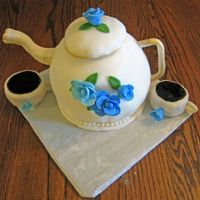Teapot Birthday Cake Teapot Cake I made for my best friends birthday. This was my first attempt at a teapot. It is supposed to look like her china pattern. She...