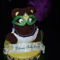 Martis Gras Bear This was for a baby shower. Instead of a King Cake I used the 3d bear pan and dressed him Marti Gras attire. Thanks to First Impression...