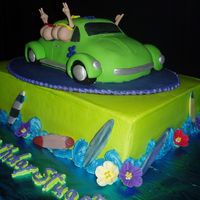 Cruisin Sixteen This was a 16th birthday for Stuart. He likes to surf and will be getting a car. The 3D car is from the Wilton 3D crusin pan and the other...