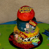 Toy Story Cake For Two! homemade fondant, gum paste decorations created by me. Mars inspired by a gal on youtube...