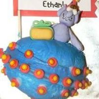 Happy 6Th Birthday Ethan, Martian Gumpaste decorations, two cupcake tops for saucer.