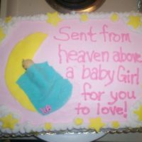 Cloud 9 I saw a cake like this on here but for a baby boy. I modified it for a girl and it turned out beautifully!! Buttercream icing, fondant...