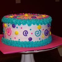 Office Birthday Cake Swirls and dots, all buttercream