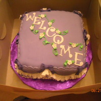 Welcome Cake Cake for our new summer associates. Frills practice.
