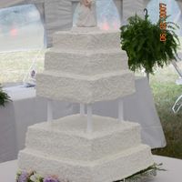 5 Tier Square Wedding Cake 5 Tier square wedding cake with yellow cake & butter cream icing. This cale was made to feed 350+ and there was every bit of that many...