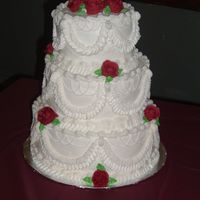 Wedding Cake This was my first wedding cake and my first attempt at tiers. I actually have never taken a class in my life. This cake is marble with b/c...