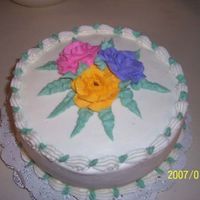 Cake Made For A Friend's Mom's Memorial Service I made this at the last minute for a memorial service for a friend's mom. Had a heck of a time with the roses. Should have taken my...