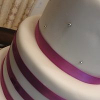 Fondant With Silk Ribbon. 6",8",10",12" and 14 "