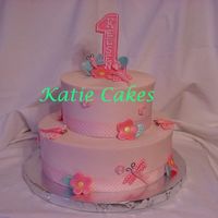 Dragonfly 1St Birthday Cake This was a cake for my friend's niece. The invitations had little dragonflies on them and the theme was mostly pink, from there she...