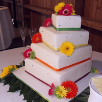 Bright Colors Enjoyed doing this bright colored cake for this bride. Borrowed the design from a CC'r. Bride loved it! Thanks....I hope I did it...