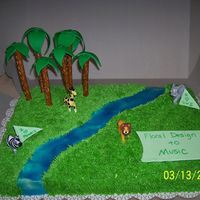 Jungle Sheet Cake A cake I made for a jungle themed event at my school.