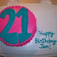 21St Birthday Cake A cake I made for a friends birthday. The sides have different colored fondant martini glasses on them, but they cant be seen in this photo...