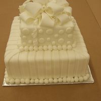 White Square Wedding Cake A cake I made as a display for my Course 3 class.