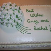 White Rose Bouquet Sheet Cake Ive seen this in the course 2 book for a long time and have always wanted to make it, so i finally did for a shower today.