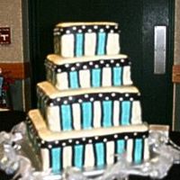 Abby And Nate's Wedding Cake The bride's colors were black and turquoise. I got this idea from David Tortora's book (is that the right spelling?). Dark...