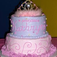 Princess Birthday Cake for my niece's birthday. Wanted a princess look without the princess characters. Got this idea out of one of the Wilton year...