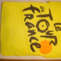 Tour De France Birthday Cake I made this for a friends boss who is an avid cycler. First time I tried the fbct.