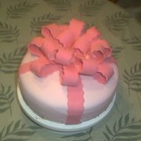 Dees_Birthday_Cake_003.jpg I made this cake for a friend's aunt. First attempt at a fondant bow, not perfect but happy anyway. 2 layer chocolate with chocolate...