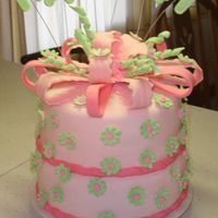 Shower For Hannah I made this for a baby shower that the baby is already here. I had some flowers left over from last weekends wedding so I used those.