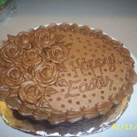 Chocolate Easter Made this for a dear friend who is a choco-holic. Devils Food Cake w/ choc bc.