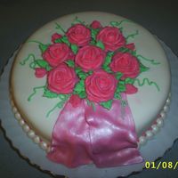 First Fondant Cake (Mmf) First cake in fondant. In class we covered a cake pan. Wanted to try on a real cake and used the MMF recipie on this site.