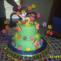 Dora With Butterflies Here is the other cake that I made for my daughters 2nd birthday. We had two parties :-)