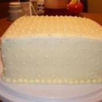 Practice Wedding This is a practice cake that I did using the "dots" technique. I used the pattern press.....It's all buttercream....