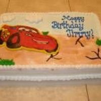 Cars This is another cake that I did for a child's birthday. His mom and I worked on it. It is Lightening McQueen (Buttercream Transfer)...