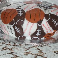 The Sports Cake Fondant covered caked with cut-outs