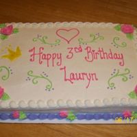 Princess Cake A request for a cake for a 3 year old who was having a princess themed party. The grandma would be making a seperate barbie cake for the...