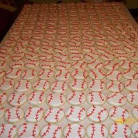 Baseball Cookies Just a glimpse of the 600 baseball cookies I decorated for a function at an Assisted Living Center. I figure I put in a total of about 13...