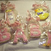 Baby Girl Closer shot of the sugar cookies I made for a Brand-new Mommy!!!