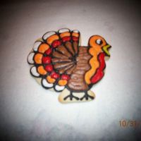 Turkey Sugar cookie, hand decorated with Snow-white Buttercream